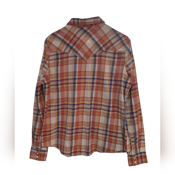 RANK 45 Plaid Western Shirt Snap Button Flannel Cowboy Boho Size L - Picture 4 of 8